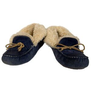 Ugg Australia Women’s 6 Alena Blue Leather Shearling Moccasin Slippers